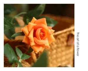 Artificial orange rose flower vine for home wall decor and engineering decoration.