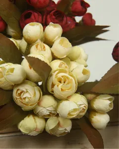 Künstliche Teerosen Seidenblumen Strauß für Wohnzimmer Dekoration und Blumenarrangements