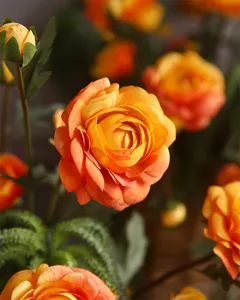 Artificial Persian buttercup silk flower decoration for home living room dining table.