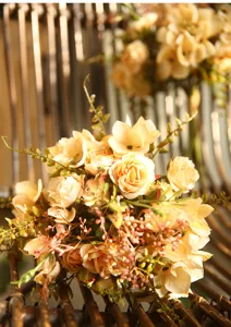 Bouquet di fiori artificiali rosa ortensia decorazione per la casa supporto foto