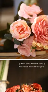 Künstlicher Rosenblumenstrauß für Heimdekoration, Tischmittelstück, realistische Blumenarrangement.