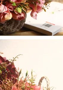 Bouquet di fiori artificiali rose ortensie vintage stile nordico decorazione casa supporto