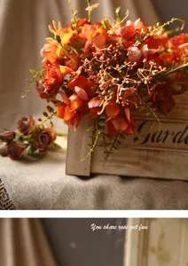 Bouquet di fiori artificiali rose ortensie retro decorazione d'interni supporto foto