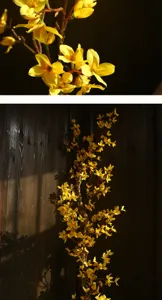Branche de faux forsythia fleur jaune artificielle pour décoration interieure detail vue