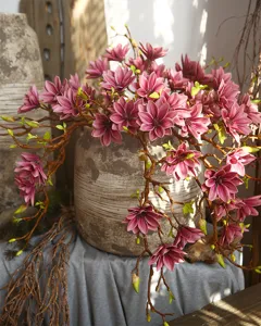 Detailed view of artificial magnolia flower bouquet, PU hand-painted floral arrangement for home decor
