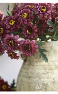 Artificial dark purple sunflower bouquet retro style home decor flower arrangement ornament