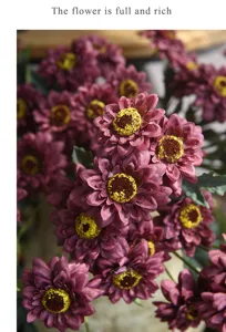 Artificial vintage sunflower flower bouquet purple home decor detail table arrangement
