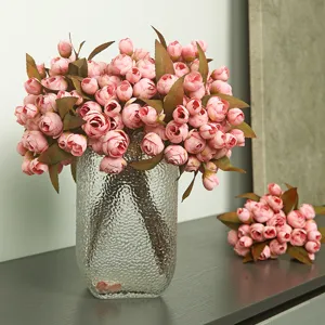 Künstlicher Teerosen-Blumenstrauß Seidenblumen für Heim-Wohnzimmer-Dekor und Blumenarrangement