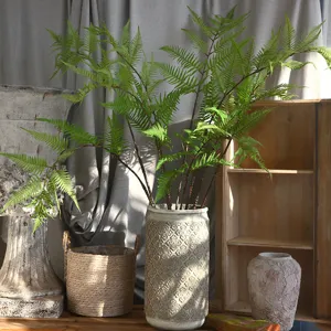 Artificial fern leaves green plant flower arrangement for interior home decoration main image