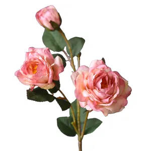 Stelo di peonia artificiale vintage autunnale per la decorazione del soggiorno e composizioni floreali.