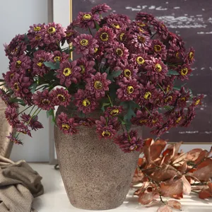 Vintage artificial sunflower bouquet in rustic vase, perfect living room home decor setup.
