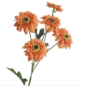 Single branch vintage artificial sunflower fake flower for home living room decor main image