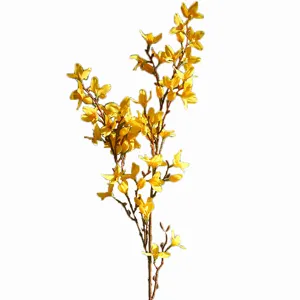 Fausse branche de forsythia fleurs jaunes artificielles pour decoration interieure maison