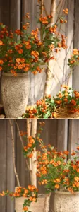Bouquet di rose artificiali fiori finti composizione floreale rustica decorazione casa