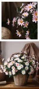 Fiori di margherita artificiali 24 teste stile country decorazione casa oggetti di scena per foto