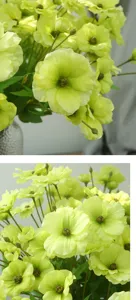 Artificial ranunculus flower bouquet, green home decor, Nordic style floral for dining table.