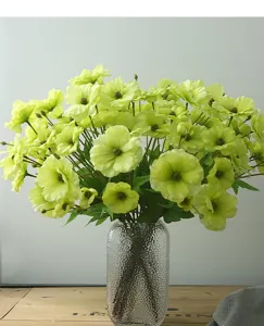 Artificial ranunculus flowers in glass vase Nordic style home decor dining table floral arrangement