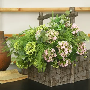 Artificial Hydrangea Snowball Flower Arrangement Home Decor Silk Floral Table Centerpiece