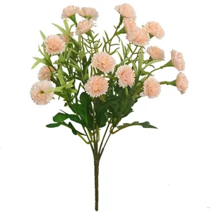 Artificial flowers fake carnation bouquet home living room table decor floral arrangement main view