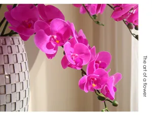 Artificial orchid flower branch simulation home indoor wedding decoration fake floral ornament