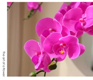 Artificial Phalaenopsis orchid fake flower home indoor decoration purple branch 3d print