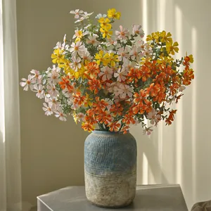 Künstliche Seidenblume Einzelner Zweig Kleine Wildblume Landhausstil Heimdekoration Fotografie Requisite
