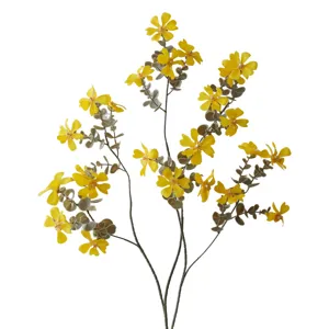 Künstlicher gelber Wildblumen Einzelzweig ländliche Heimdekoration Fotografie Requisite