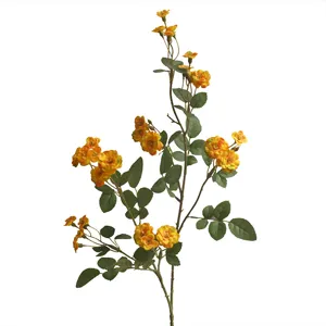 Ramo di rose artificiali gialle decorazione per la casa soggiorno tavolo composizione