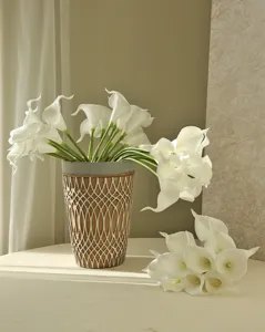 Artificial Calla Lily Flowers Lifelike Fake Floral Arrangement for Home Living Room Table Decor