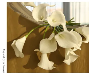 Artificial Calla Lily Flower Single Branch Detail View For Home Table Decor Props