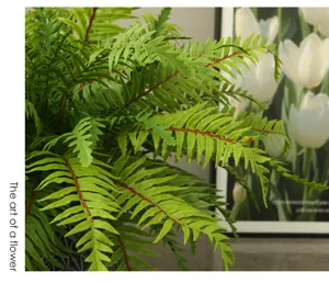 Artificial Boston fern plant fake foliage green leaves for home indoor decor ornament