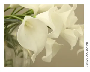 Artificial calla lily flower simulation white PU flower branch home decor photography prop