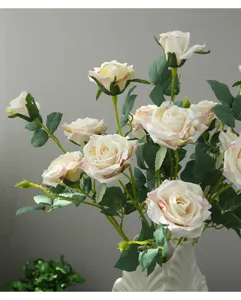 Artificial flower bouquet burnt edge rose Nordic style home decor dining table floral ornament