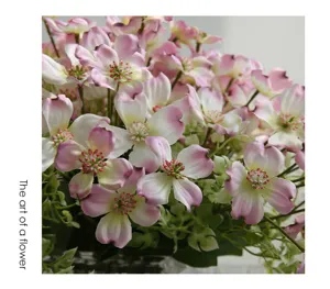 Arreglo de flores de seda artificial de cornejo para sala mesa y decoracion de bodas.