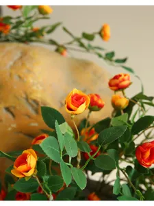 Guirnalda de flores de rosas artificiales para boda decoración hogar, detalle.