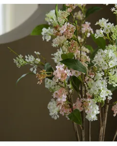 Artificial sweet alyssum flower branch fake floral home living room decor ornament