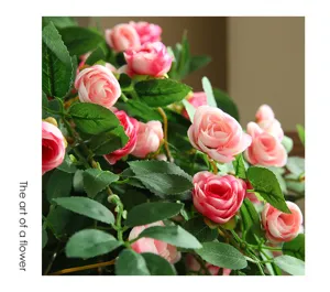 Guirlanda de vid de flores de rosas artificiales para decoración de bodas en el hogar