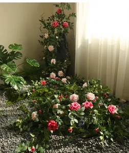 Artificial rose flower vine artificial plant wall decor for home aesthetic room decoration
