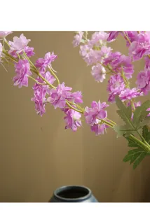 Artificial delphinium flower branch home decor fake floral arrangement for room decoration