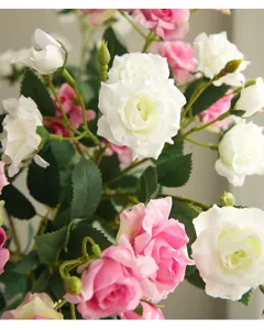 Artificial rose flower bouquet home decor fake flowers wedding table centerpiece arrangement