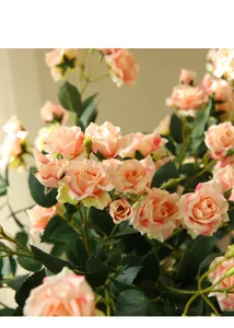Artificial rose bouquet faux bubble rose floral arrangement home table decor centerpiece