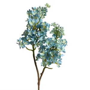 Artificial Silk Lilac Flower Branch Lifelike Moisturizing Faux Floral Stem For Home Table Indoor Wedding Party Decor