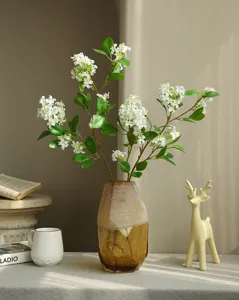 78cm artificial white flowers murraya paniculata in vase for modern home decor tabletop ornament