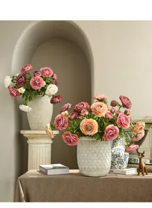 Fiori artificiali peonie finte decorazione casa soggiorno vaso estetico moderno chic.