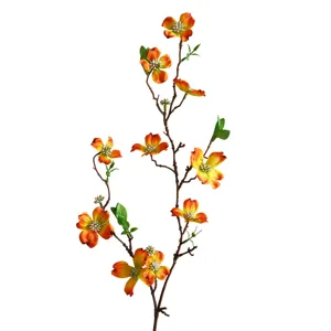 Artificial Flower Long Branch Dogwood Silk Flower Home Decor Pastoral Fake Flower Chinese Style Floral Arrangement Ornament