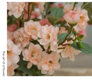 Artificial camellia silk flowers bunch for home dining table decor floral arrangement