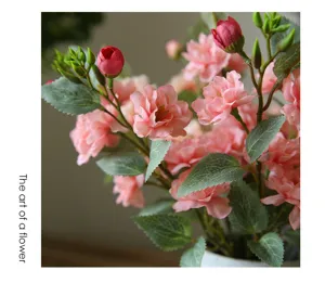 Artificial silk camellia flower bouquet home dining table decorative floral arrangement