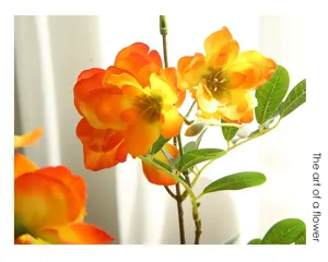 Fiore di begonia artificiale ramo singolo decorazione casa pianta finta composizione