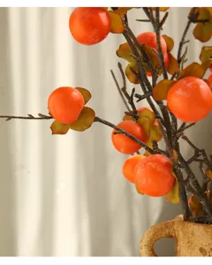 Künstlicher wilder Kaki-Zweig Blumenarrangement für Heimdekoration, Tischmittelpunkt