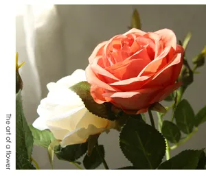 Artificial rose flower arrangement home decor fake flowers faux plant bouquet living room